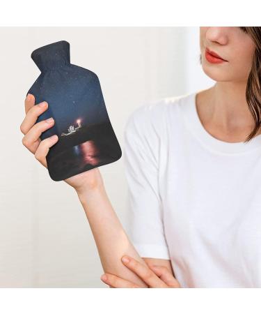 Lighthouse Hot Water Bottle with Plush Cover - 26.5x15.3cm Hand Warmer for Adults & Children - International Shipping Available - Buy Online on GoSupps.com