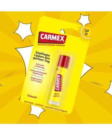 Carmex Lip Balm Stick SPF15 Classic 4.25g - Pack of 1 | Moisturizing Lip Care - Buy Online on GoSupps.com