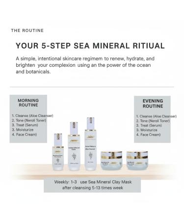 MN Mother Nature Sea Mineral 5-Piece Skincare Set Dulse Aloe Cleanser Lemon Neroli Toner Elixir Serum Clay Mask & Face Cream Seaweed & Wakame for Renewed Hydrated and Brightened Skin - Buy Online on GoSupps.com