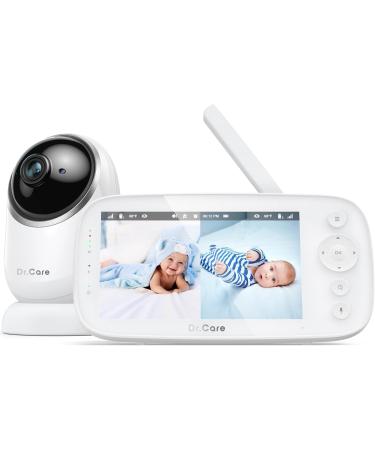 NovaView Video Baby Monitor 5â€ 1080p Display Ultra-Low Radiation 5000mAh Battery Clear Night Vision Real-Time/VOX 2X/4X Zoom 1000ft Range 2-Way Audio Pan And Tilt No WiFi Baby Camera