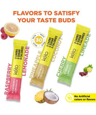 Keto Vitals Tropical & Berry Assorted 2 Pack Bundle Electrolyte Powder Bundle: Tropical & Berry Assorted Flavors - Sugar-Free & Zero Calorie Electrolyte Drink Mix Packets 60 Servings - Buy Online on GoSupps.com