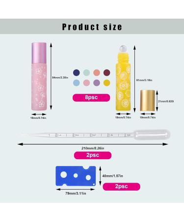 Chri 10ml Roll On Glass Bottles - 8 Pack for Essential Oils Perfumes and Lotions - Macaron Colors - Buy Online on GoSupps.com