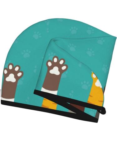Hair Towel Wrap | Quick Drying Towel Turban for Hair | Cute Cat Paw & Dog Design - Buy Online on GoSupps.com