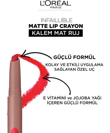 L'Oreal Paris Infallible Very Matte Lip Crayon Lipstick Smudge Proof Red Lipstick 110 Caramel Rebel 1 kg 110 Caramel Rebel 1 count (Pack of 1) - Buy Online on GoSupps.com