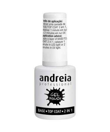 Andreia Gel Base Top Coat 2 In 1 Professional Gel Base Varnish - Top and Base Coat Gel for French Manicure Nail - Long Lasting DIY Nail Polish for Clear Tips - 10.5 ML