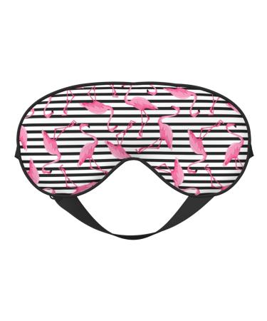 Flamingos Sleep Mask Double-Sided Eye Mask Soft Adjustable Sleeping Eye Covers for Sleeping Perfect Shading Reduce Eye Edema