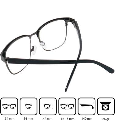 Vintage Mini Blue Light Filter Glasses for Men & Women | 1.5 Diopters | Free Case & Metal Frame - Buy Online on GoSupps.com