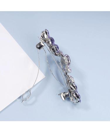 Yheakne Crystal Wedding Hair Clip - Purple Rhinestone Bling Bride Headgear | Elegant Hair Jewelry for Women & Girls - Buy Online on GoSupps.com