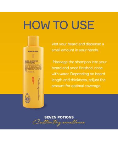 Seven Potation Bartshampoo for Men - Natural Vegan Beard Shampoo Bar | Gentle Clean Itch-Free Citrus Tonic (250ml) - Eco-Friendly Cruelty-Free - Buy Online on GoSupps.com