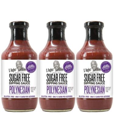 G Hughes Sugar Free Polynesian Sauce (3 pack) | Dipping Sauce with Sweet, Sour, Tangy Flavors that’s Gluten-Free, Low Carb, Vegetarian | Fits Reduced Sugar Lifestyles