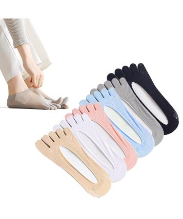 6 Pairs Toe Socks for Bunions Low Cut Sockalign USA Toe Socks for Women Five Finger Bunion Socks for Women Non-slip and Breathable Bunion Corrector for Women Big Toe