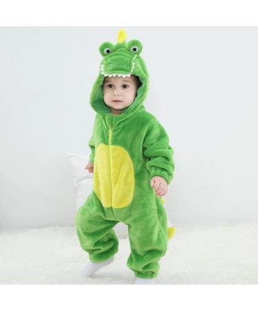 Doladola Unisex Baby Crocodile Flannel Hooded Romper Jumpsuit 6-12 Months - Buy Online on GoSupps.com