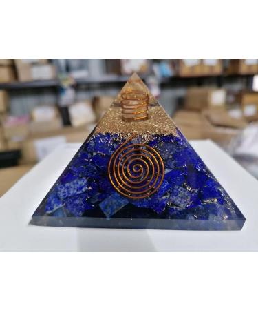 P&R UK Lapis Lazuli Metatron's Cube Orgonite Pyramid with Copper Coil - Energy-Enhancing Healing Crystal D cor in Elegant Gift Box - Buy Online on GoSupps.com