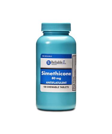 Reliable 1 Simethicone 80mg Anti-Gas 100 Peppermint Tablets (1 Bottle)