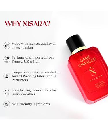 Nisara Game Changer Perfume for Men - 50 ml | Long Lasting Eau De Parfum| Premium Perfume | Warm Spicy Fragrance | EDP Scent for men - Buy Online on GoSupps.com