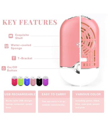 GreenLife USB Rechargeable Portable Mini Fan - Bladeless Handheld Eyelash Dryer & Air Conditioning Blower (Purple) - Perfect for Eyelash Extensions - International Shipping Available - Buy Online on GoSupps.com