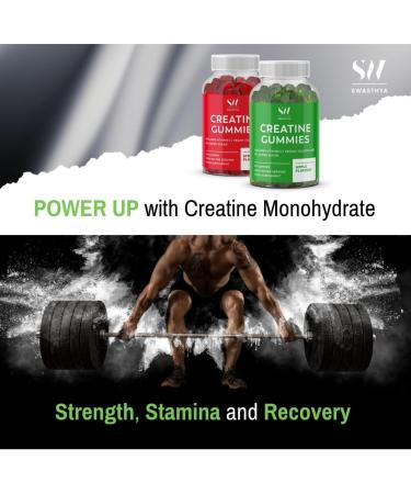 SW Creatine Gummies - Strawberry Flavour - 3000mg Creatine Monohydrate - Muscle Growth & Fast Recovery - Pre-Workout Supplement - Gluten Free & Vegan - Buy Online on GoSupps.com