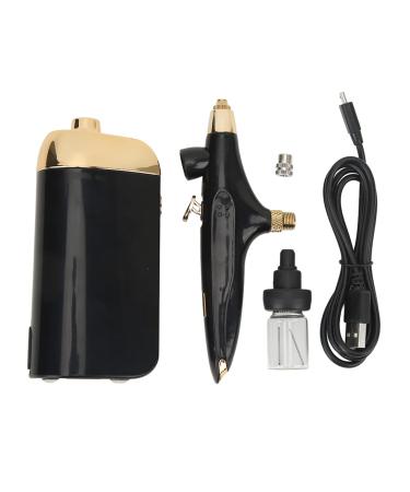 Oxygen Facial Airbrush Portable Makeup Skin Care Toner Nano Mist Sprayer Device for Beauty Art Painting (Black Set)