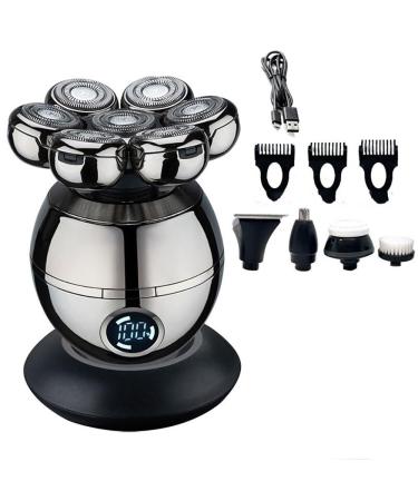 5 in 1 Electric Head Shaver for Bald Men 7D Floating Cutter Beard Trimmer Clipper IPX5 Waterproof Shaving USB Cordless Charging