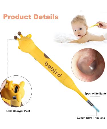 BEBIRD D3 Pro Smart Ear Wax Removal Otoscope Giraffe-Shaped 1080p FHD Wireless Camera | Bendable Lens & Safety Lock | Gentle Ear Cleaner for Kids & Family - Buy Online on GoSupps.com