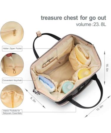 Hafmall Diaper Backpack - Stylish Large Capacity Baby Changing Bag for Mom & Dad - Macaron Black & Gray Perfect for Travel - Buy Online on GoSupps.com