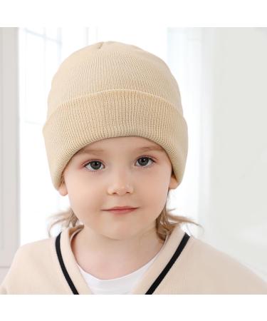 XYIYI Newborn Baby Winter Beanie Hat Mitten Set - Warm Knitted Hat Glove Set for Boys Girls 3-18 Months (Beige) - Buy Online on GoSupps.com