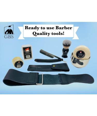 G.B.S Shaving Straight Razor Kit - Complete Shaving Set for Men | Shave-Ready Steel Blade & Honing Strop | Best Straight Razor Gift for Beginners - Buy Online on GoSupps.com