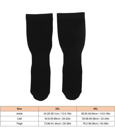 Buy Plus Size Knee High Compression Support Stockings for Varicose Veins - 23-32 mmHg Black (4XL) - International Shipping Available - Buy Online on GoSupps.com