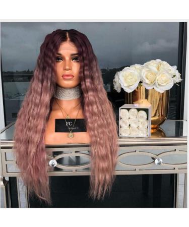 Shop BGHJUE African Pink Long Roll Lace Front Human Hair Wig - Pre Plucked Brazilian Straight Wig with Baby Hair - Buy Online on GoSupps.com