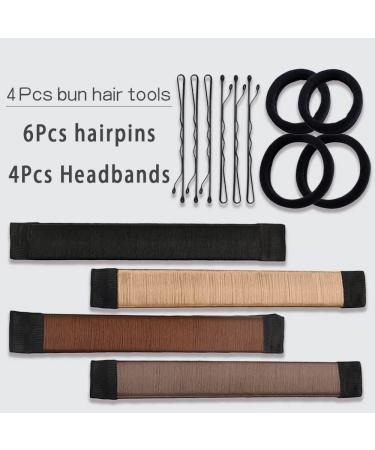 BGBXYX Hair Bun Maker Set with Hair Elastic Bands and Pins - French Twist Donut Bun Accessories in Various Colors - Buy Online on GoSupps.com
