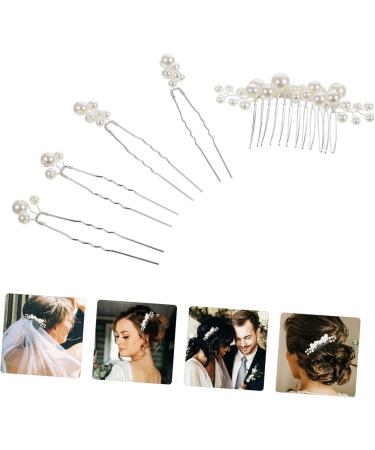 DOITOOL 1 Set Bride Decor Wedding Hair Clips Hair Comb Clips Ladies Suits Hair Accessory for Women Pearl Hair Clip Wedding Decoration Hair Pin Big Pearl Metal Women's Hair Piece - Buy Online on GoSupps.com