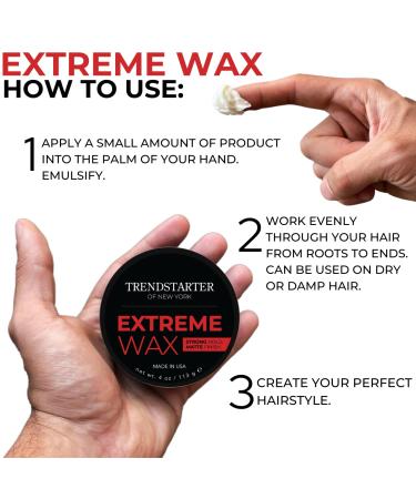 Trendstarter Extreme Wax 4oz - Strong Hold Matte Finish Hair Product - Water-Based Formula - Signature Fragrance - All-Day Styling Hold - Spring 2022 Launch - Buy Online on GoSupps.com