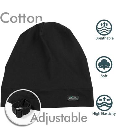 Adjustable Satin Lined Sleep Cap for Curly Hair | Extra Large Women's One Size | Black Comfortable & Stylish Nighttime Hair Care - Buy Online on GoSupps.com