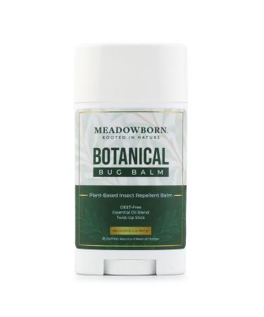 Meadowborn Botanical Bug Balm, DEET-Free Mosquito Repellent, Plant-Based, Natural Ingredients, Organic Glide-On Stick 2oz Large (Pack of 1)