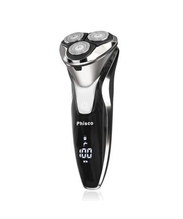 Phisco Electric Shaver Razor for Men with Floating Rotary Razor Ipx7 Led Display Rechargeable Dry/Wet Men's, Electric Shavers for Men Face with Pop-Up Beard Trimmer for Father Day Gifts - Buy Online on GoSupps.com