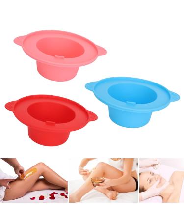 3-Piece Silicone Wax Melting Bowl Set | Non-Stick Wide Edge Replacement Pots for Hair Removal Wax Warmers - Buy Online on GoSupps.com