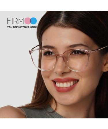 Buy Firmoo Blue Light Filter Reading Glasses - 2.0x Prescription for Men & Women | Anti-Glare Computer Glasses - Pink & Clear Visual Aid - Buy Online on GoSupps.com