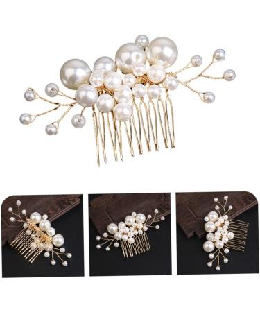 Healeved Pearl Comb Wedding Bridal Headpiece Wedding Hair Accessories for Brides Pearl Hair Accessories Bridal Hair Comb Bride Hair Accessories Bride Headpieces for Wedding Gold Hair Alloy - Buy Online on GoSupps.com
