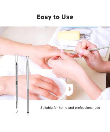 Sularpek 2 Pack Cuticle Pusher and Cuticle Peeler Cuticle Pusher Stainless Steel Dual Head Nail Scraper Nail Gel Polish Remover Tool for Fingernails and Toenails(Silver) - Buy Online on GoSupps.com