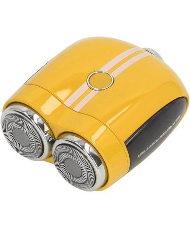 Electric Beard Trimmer Type C Charging 360mAh IPX7 Curved Mesh Wet and Dry Dual Use Zinc Alloy Electric Mini Beard Shaver for Travel (Yellow) - Buy Online on GoSupps.com