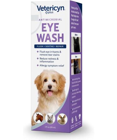 Vetericyn Plus All Animal Eye Wash - Safe & Effective Solution for Irritated Eyes | Relieves Pink Eye & Allergies | Daily Eye Care for Pets - 3 oz - Buy Online on GoSupps.com