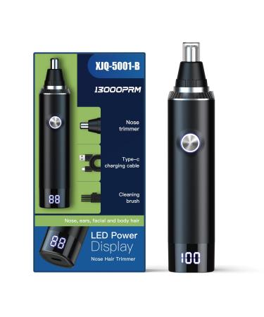 Ear & Nose Hair Trimmer with LED Display for Men Women Painless USB Rechargeable Eyebrow & Facial & Nose Hair Trimmer Clipper IPX7 Waterproof Dual Edge Blades