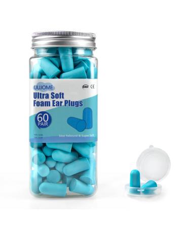Sleeping Ear Plugs for Noise Reduction - Super Soft Foam Ear Plugs 60 Pair Reusable Earplugs for Snoring Blocking Working Shooting Hearing Protection NRR 32dB