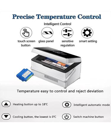 Portable Insulin Cooler Box Rechargeable Car Travel Refrigerator LCD Display Super Large Capacity for Insulin Interferon Growth Hormone Touchsupercapacity-triplebattery - Buy Online on GoSupps.com