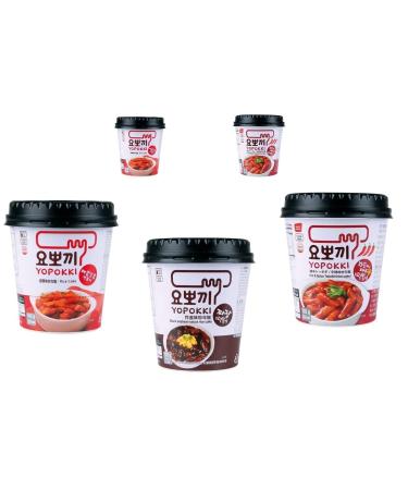 bick.shop 5 Topokki Mix Yopokki Rice Cake Korea Jjajang Hot Spicy Sweet Instant Snack 5x120g rice dish
