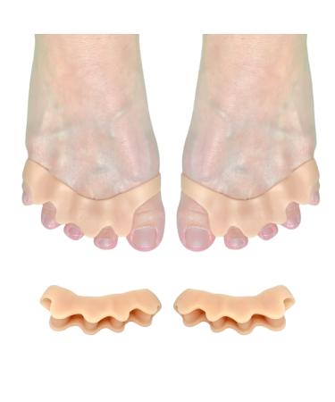 ERINSHOP Toe Separator for Overlapping Silicone Correct Bunion Hammer Finger Straighteners Spacer Alignment (Beige)