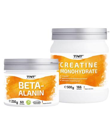 TNT 500 g creatine monohydrate & 250 g beta alanine in a training bundle Laboratory tested & produced in Germany