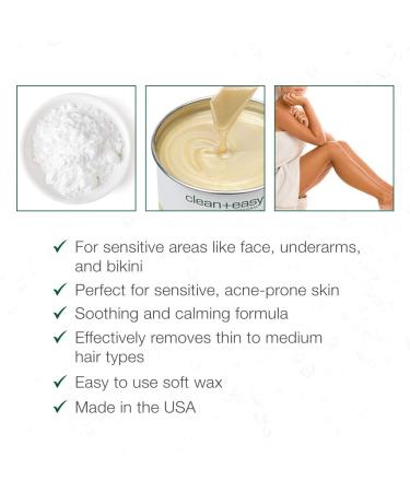 Clean + Easy Zinc Oxide Ultra Sensitive Hair Removal Soft Wax 14oz - Gentle Hair Removal for Delicate Skin - Buy Online on GoSupps.com