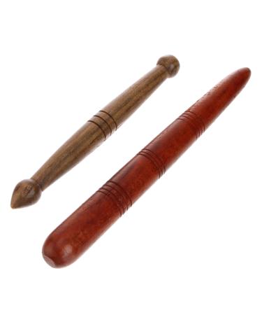 MILISTEN Thai Wooden Massage Stick Handheld Head Foot Massage Traditional Tool Relaxation Travel Home 2pcs