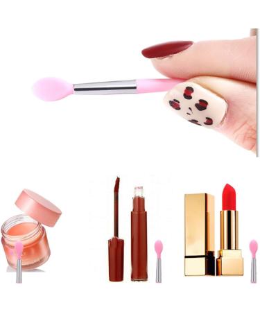 Yueser 20pc Mini Silicone Lip Brush Set | Reusable Soft Lip Applicator Brushes for Beauty Makeup | 5cm Pink White Handle - Buy Online on GoSupps.com